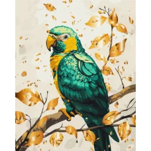 Malowanie po numerach BRUSHME 40x50 cm Szmaragdowa Papuga - Malowanie po numerach - miniaturka - grafika 1