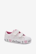 Buty dla dziewczynek - Trampki Dziewczęce Na Rzepy Lee Cooper LCW-25-02-3264K Białe-28 - miniaturka - grafika 1