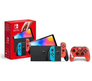 Nintendo Switch OLED Czerwono-niebieski + Pad PowerA Enhanced Apex - Konsole Nintendo - miniaturka - grafika 1
