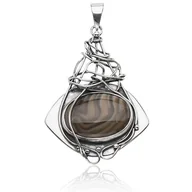 Naszyjniki - Artystyczna zawieszka z Krzemieniem pasiastym - Polski diament - miniaturka - grafika 1