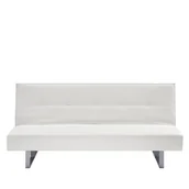 Sofy i kanapy - Beliani Sofa z funkcją spania skóra ekologiczna biała 189 cm DERBY mała - miniaturka - grafika 1