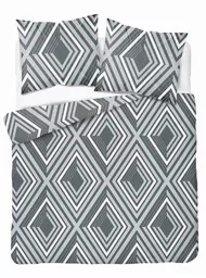 Detexpol Pościel z mikrofibry 220x200 szara geometria 4980 A Light 71 - Pościel - miniaturka - grafika 1