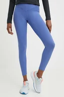 Legginsy - Reebok legginsy do jogi Lux Studio Mesh kolor fioletowy gładkie 100076115 - miniaturka - grafika 1