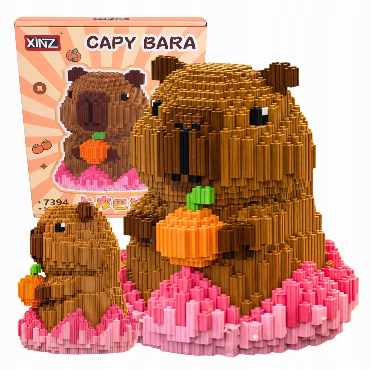 Klocki Kapibara Kwiat Lotosu Konstrukcyjne 3688el 3D DUŻA Figurka DIY