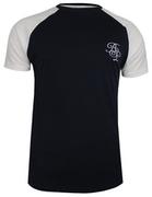 Koszulki męskie - Granatowo-Biały Bawełniany T-Shirt Męski -Brave Soul- Koszulka, Krótki Rękaw, Logo - miniaturka - grafika 1