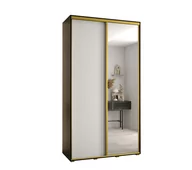 Szafy - Szafa przesuwna wysoka Davos 3 140 gł. 60 czarny + biały + złoty - miniaturka - grafika 1