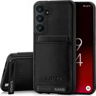 Etui i futerały do telefonów - Skórzane etui SURAZO Premium do Samsung Galaxy A55 - odporne na wstrząsy skórzane etui na telefon komórkowy z funkcją podstawki i zderzaka w kolorze czarnym - miniaturka - grafika 1