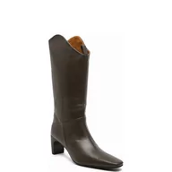 Kozaki damskie - Beatrice B Skórzane kozaki na słupku - miniaturka - grafika 1