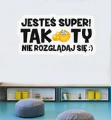 Pomoce naukowe - Kolorowa naklejka ścienna: Jesteś super - miniaturka - grafika 1