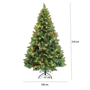 Sztuczna choinka z 320 diodami LED, ciepła biel, 210 cm - Choinki - miniaturka - grafika 1