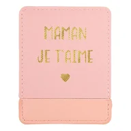 Lusterka do makijażu - DRAEGER Paris | Mommy I love you lusterko kieszonkowe z różowym etui | Kwadratowe lustro do zabrania wszędzie | Idealny dom i podróże | 9 x 7 cm | Pomysł na prezent urodzinowy, Boże Narodzenie, Dzień - miniaturka - grafika 1