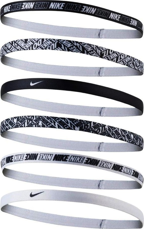 Nike Opaska do włosów Nike Printed Headbands 6 szt biało czarne N.000.2545.176