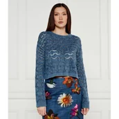 Swetry damskie - Desigual Sweter REINE | Cropped Fit - miniaturka - grafika 1