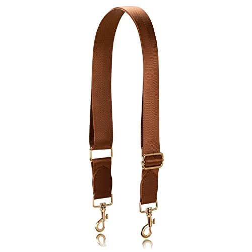 Allzedream pasek do torby crossbody, damski, szeroki pasek do zmiany, regulowany pasek na ramię, Brązowa, złota skóra, m, Nowoczesny