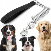 Smycze dla psów - SMYCZ DLA PSA KRÓTKA Z AMORTYZATOREM TRENINGOWA ŁAŃCUCH AMSTAFF PIT BULL - miniaturka - grafika 1