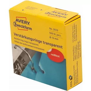 Avery Pierścienie wzmacniające przezroczyste; 500 szt./op., O 13 mm, Zweckform /3510/ ZW460 - Etykiety do drukarek - miniaturka - grafika 2