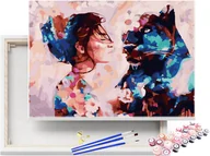 Malowanie po numerach - Malowanie po numerach Kobieta i Puma 40x50cm RAMKA / beliart - miniaturka - grafika 1