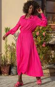 Sukienki - Długa zapinana sukienka w kolorze amarantowym F1648, Kolor amarantowy, Rozmiar S, Fobya - Primodo.com - miniaturka - grafika 1