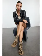 Botki damskie - trendyol Botki w kolorze brązowo-beżowym - miniaturka - grafika 1