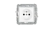Gniazdka elektryczne - MINI Gniazdo pojedyncze z/u z przesłonami białe MGP-1zp - miniaturka - grafika 1
