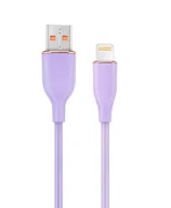Kable USB - GEMBIRD wysokiej jakości silikonowy 8-pinowy kabel do ładowania i transmisji danych 1.5m fioletowy - miniaturka - grafika 1