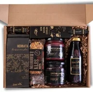 Zestawy upominkowe - Zestaw prezentowy pudełko herbata konfitury bez cukru baton krówki miodowe - miniaturka - grafika 1