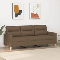 Sofy i kanapy - Sofa 3-osobowa, brązowa, 180 cm, tapicerowana tkaniną - miniaturka - grafika 1