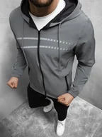 Kurtki męskie - KURTKA PRZEJŚCIOWA MĘSKA SZARA OZONEE JS/M10299 - Ozonee - miniaturka - grafika 1