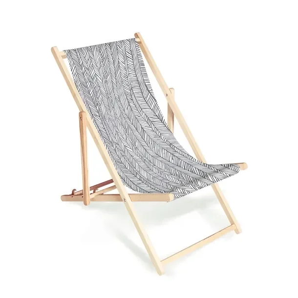 Drewniany leżak idealny do ogrodu na plażę Jodełka