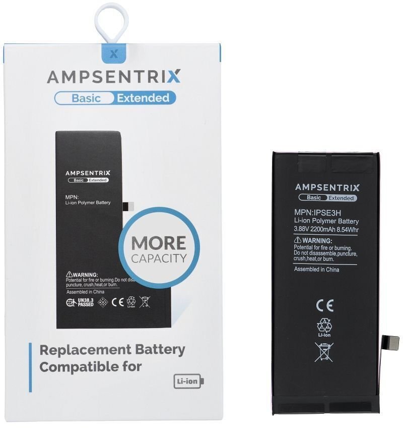 AmpSentrix Basic bateria do iPhone SE 2022 zwiększona pojemność