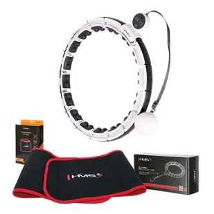 ZESTAW HULA HOP MAGNETYCZNY WHITE HHM16 Z LICZNIKIEM HMS + PAS WYSZCZUPLAJĄCY BR163 - Pozostały sprzęt i akcesoria do ćwiczeń - miniaturka - grafika 1