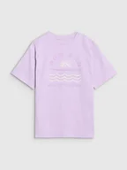 Koszulki dla dziewczynek - 4F T-SHIRT KOSZULKA DZIEWCZĘCA Z NADRUKIEM F1870 JASNY FIOLET 152 - miniaturka - grafika 1