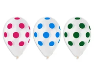 Balony i akcesoria - GMR Balony przezroczyste Kolorowe Groszki - 33 cm - 5 szt. GS120/157/00 - miniaturka - grafika 1