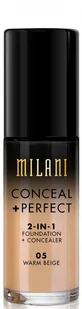 MILANI MILANI - CONCEAL + PERFECT - 2-IN-1 FOUNDATION+CONCEALER - Podkład kryjący do twarzy - 05 WARM BEIGE MILPDTW-DOTW-03 - Podkłady do twarzy - miniaturka - grafika 3