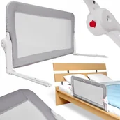 Zabezpieczenia dla dzieci - Barierka ochronna bramka osłonka do łóżka 150cm szara - miniaturka - grafika 1