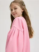Bluzki dla dziewczynek - Reserved - Bluza z tłoczeniem - intensywny róż - miniaturka - grafika 1