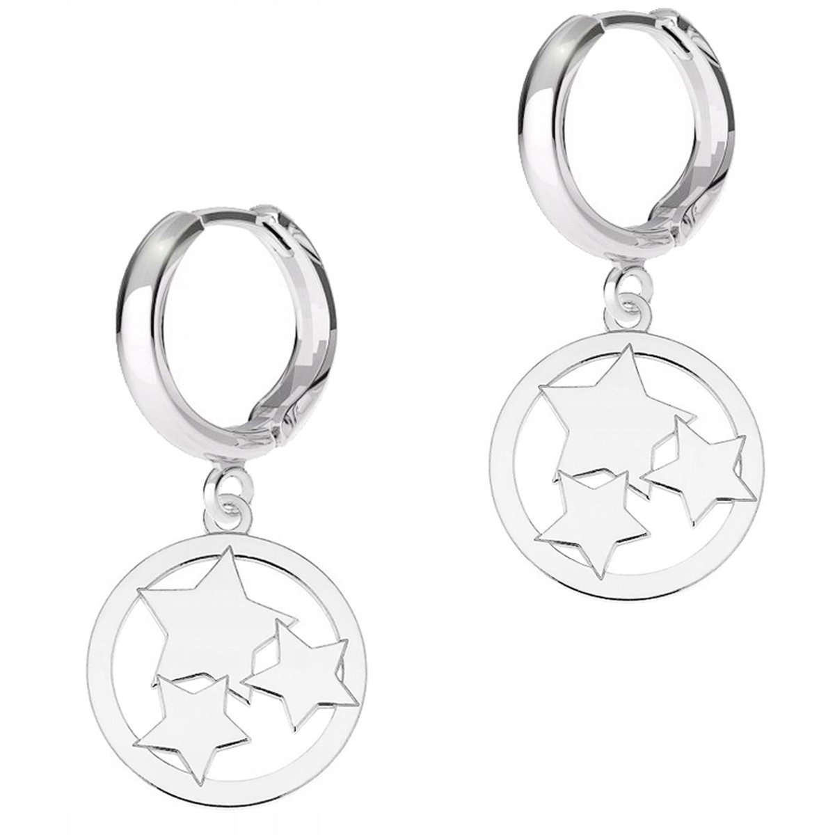 Kolczyki Srebrne z Gwiazdkami Blaszki Gwiazda Gwiazdy Gwiazdki SREBRO 925