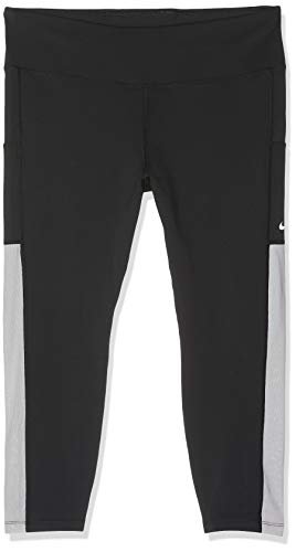 Nike damskie spodnie sportowe W One Tights Crop Mesh Pkt czarny Black/Atmosphere Grey/White X-L