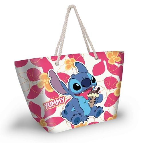 Disney Lilo and Stitch Ice Cream-Soleil torba plażowa, różowa, 52 x 37 cm, Różowy Lilo i Stitch, Jeden rozmiar, Torba plażowa Soleil