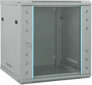 vidaXL Szafa sieciowa z przechowywaniem Szary 60 x 45 x 65 cm Stal - Szafy rack - miniaturka - grafika 1