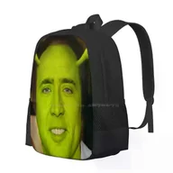 Torby na laptopy - a1267 Plecak Nicolas Cage / Shrek Tornistry szkolne dla nastoletnich dziewcząt Torby podróżne na laptopa Nicolas Cage Face On Things Shrek Funny Me... - miniaturka - grafika 1
