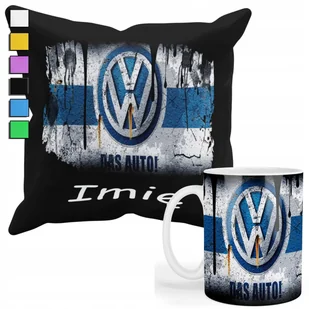 ZESTAW KUBEK + PODUSZKA Z POSZEWKĄ- PREZENT DLA FANA MOTO WOLKSVAGEN+ IMIĘ - Gadżety dla niej i dla niego - miniaturka - grafika 1