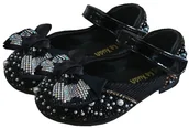 Buty dla dziewczynek - Błyszczące Balerinki Buciki Dziewczęce 20 Cm Czarne (33) - miniaturka - grafika 1