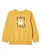 Bluzy dla chłopców - United Colors of Benetton Chłopięca bluza z długim rękawem z okrągłym dekoltem, musztardowy żółty 0p6, 122 - miniaturka - grafika 1