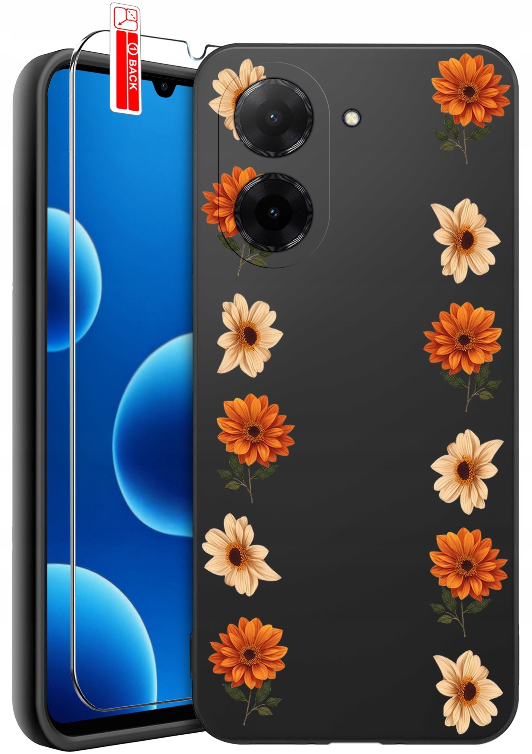 ETUI do Xiaomi Redmi A5 WZORY SILIKONOWE MATT CASE + SZKŁO 9H