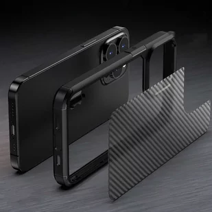 Etui ochronne na telefon Alogy Techsuit CarbonFuse obudowa do Apple iPhone 14 Pro Max Black + Szkło - Etui i futerały do telefonów - miniaturka - grafika 4
