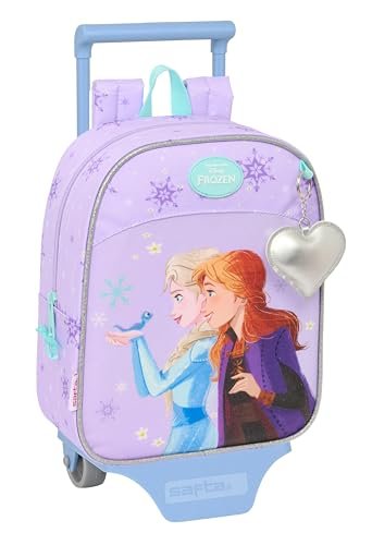 Safta FROZEN SPIRIT - Plecak do przedszkola z wózkiem, idealny dla dzieci w różnym wieku, wygodny i wszechstronny, jakość i wytrzymałość, 22 x 10 x 27 cm, fioletowy, M, Casual