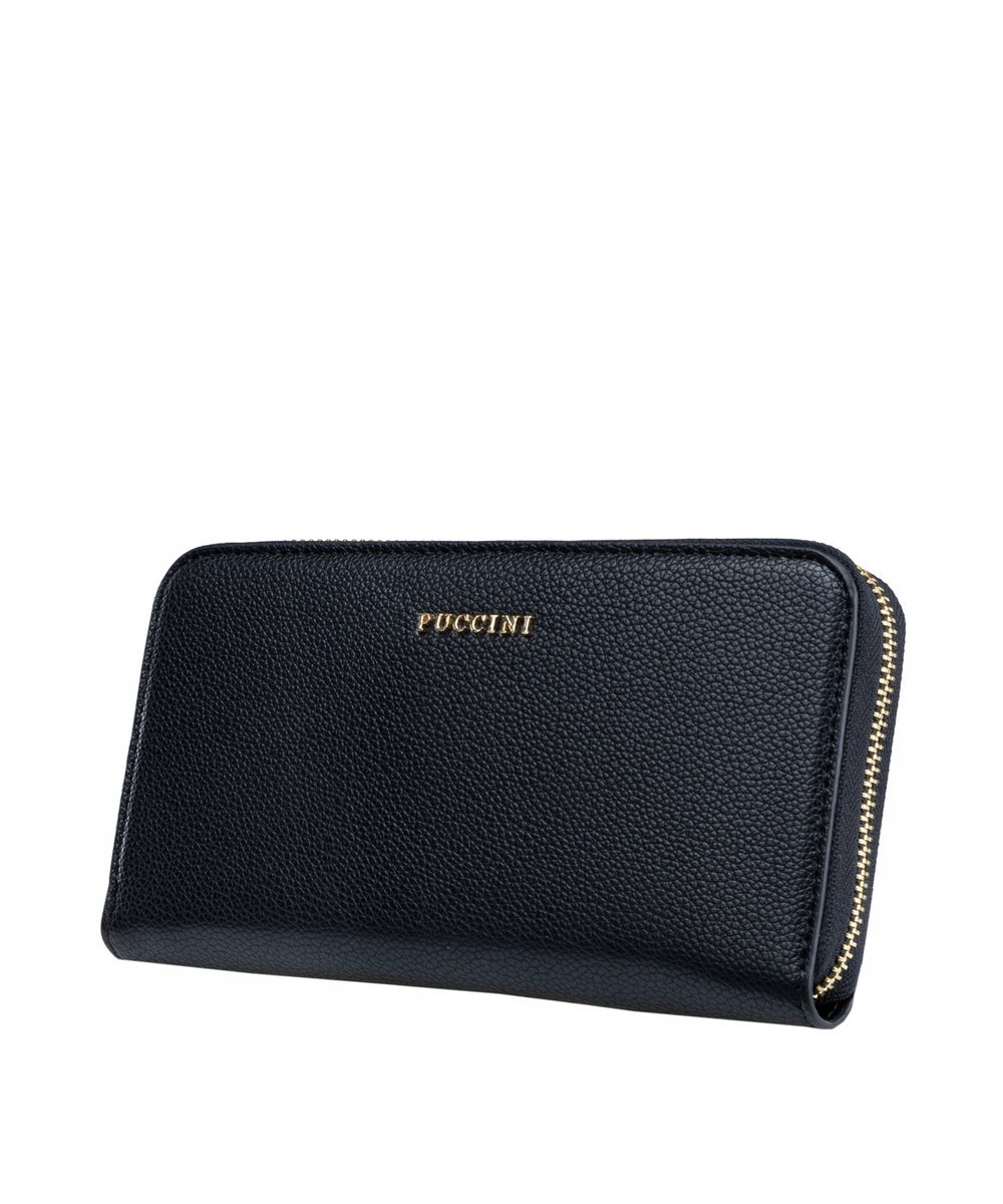 Portfel Damski Duży Na Karty Skóra Ekologiczna PUCCINI Czarny BLP835A 1