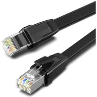 Kable miedziane - Ugreen UGREEN NW134 Płaski kabel sieciowy z metalowymi wtyczkami Ethernet RJ45 Cat.8 U/FTP 1m czarny 10980 - miniaturka - grafika 1