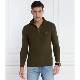 GUESS Sweter Regular Fit z dodatkiem wełny - Swetry męskie - miniaturka - grafika 1